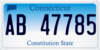 CT license plate AB47785