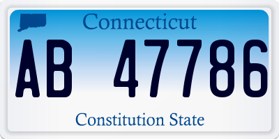 CT license plate AB47786