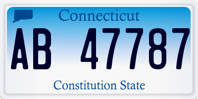 CT license plate AB47787