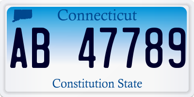 CT license plate AB47789