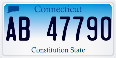 CT license plate AB47790