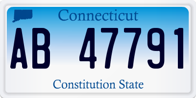 CT license plate AB47791