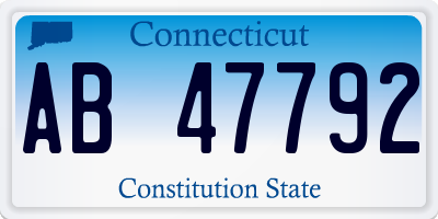 CT license plate AB47792