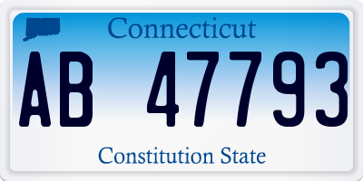 CT license plate AB47793