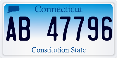 CT license plate AB47796