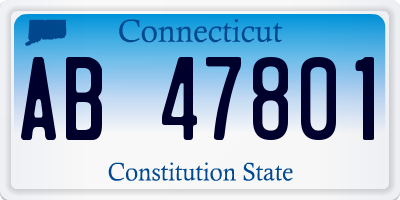 CT license plate AB47801