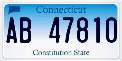 CT license plate AB47810