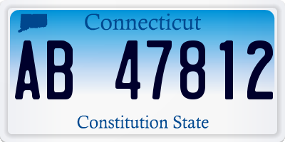 CT license plate AB47812