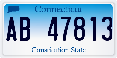 CT license plate AB47813