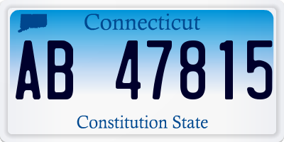 CT license plate AB47815