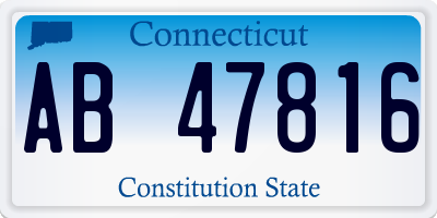 CT license plate AB47816