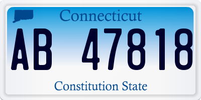 CT license plate AB47818