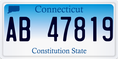 CT license plate AB47819