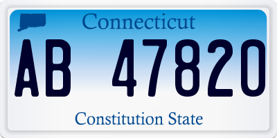 CT license plate AB47820