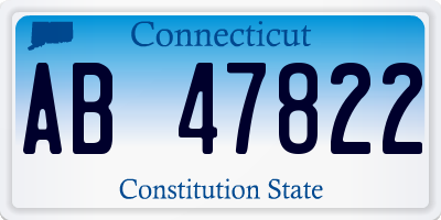 CT license plate AB47822