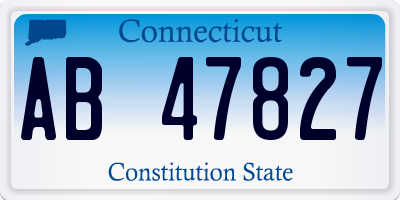 CT license plate AB47827