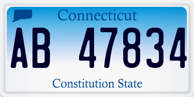 CT license plate AB47834