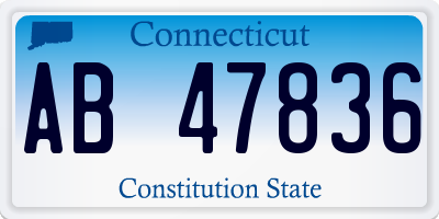 CT license plate AB47836