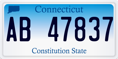 CT license plate AB47837