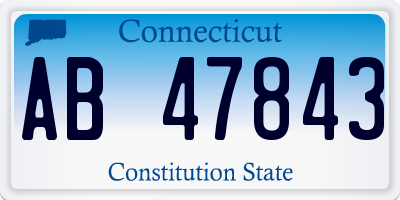 CT license plate AB47843