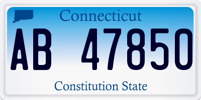 CT license plate AB47850