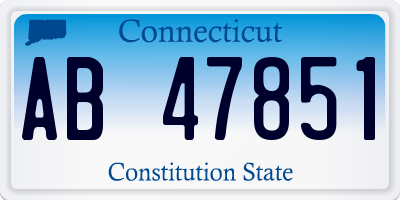 CT license plate AB47851