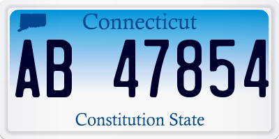 CT license plate AB47854