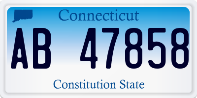 CT license plate AB47858