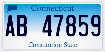 CT license plate AB47859