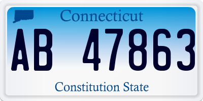 CT license plate AB47863