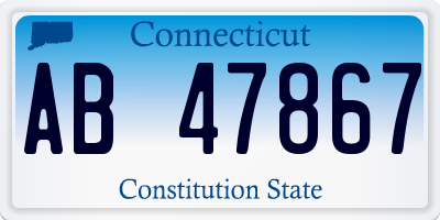 CT license plate AB47867