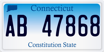 CT license plate AB47868