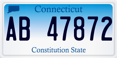 CT license plate AB47872