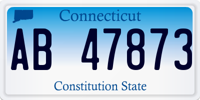 CT license plate AB47873