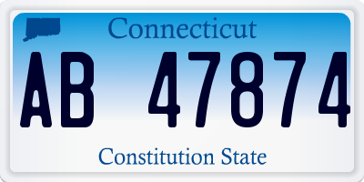 CT license plate AB47874