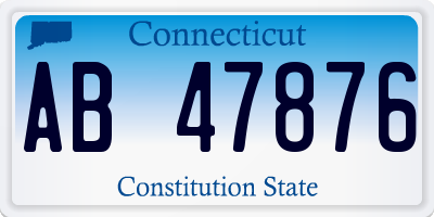 CT license plate AB47876