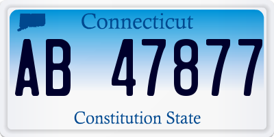 CT license plate AB47877