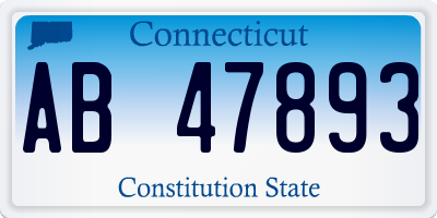 CT license plate AB47893