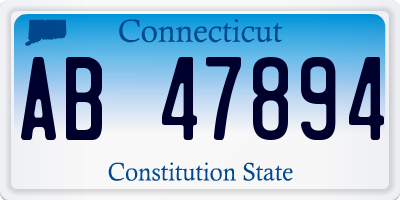 CT license plate AB47894