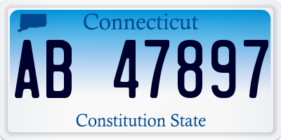 CT license plate AB47897