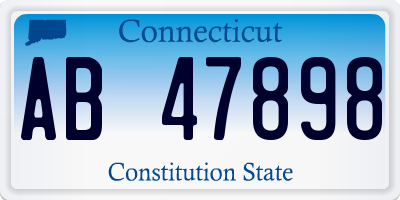 CT license plate AB47898