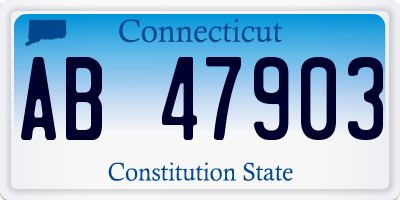 CT license plate AB47903