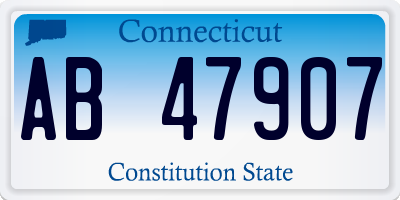 CT license plate AB47907