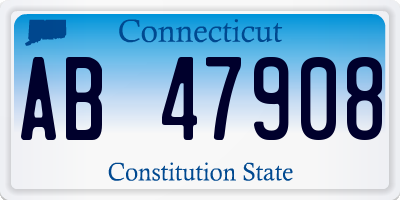 CT license plate AB47908