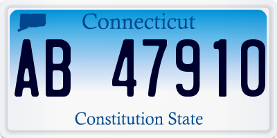 CT license plate AB47910