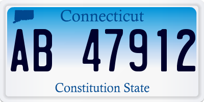 CT license plate AB47912