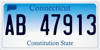 CT license plate AB47913