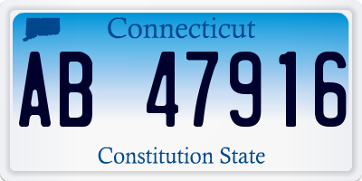 CT license plate AB47916