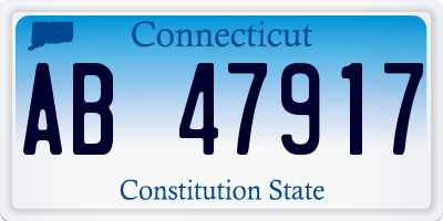 CT license plate AB47917