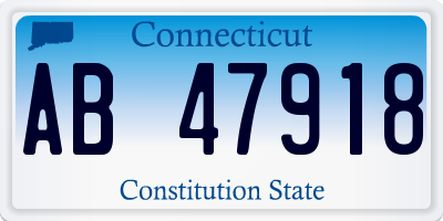 CT license plate AB47918